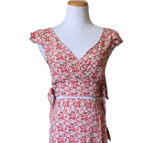 2 PIECE SET ALTR'D STATE Louise Pink Liberty Floral Cropped Top Skirt XS NEW - Picture 3 of 16